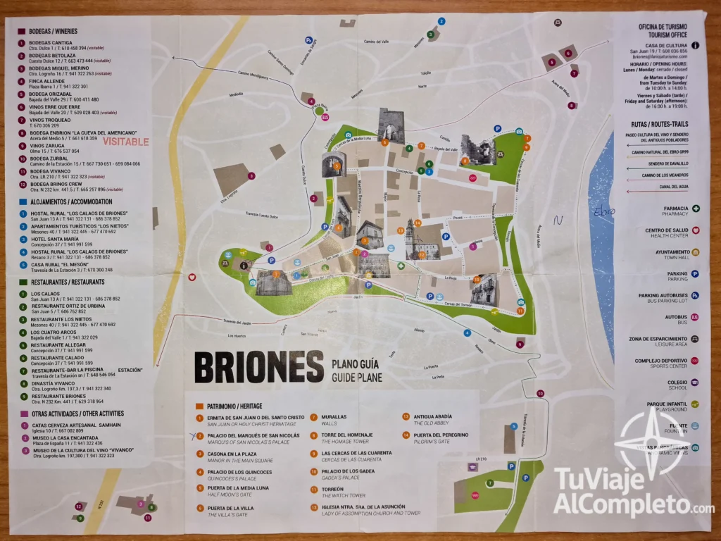 mapa de qué ver en Briones